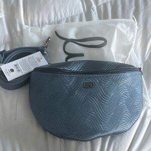 Lug Tumble Mettalic Blue cross body Bag - New from Spring Box